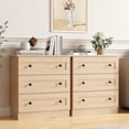 thumbnail image 4 of Farmhouse 3 Drawer Dresser for Bedroom, Small Chests of Drawers, Wood Nightstand Bedside Cabinet End Table, Modern Closet Storage Organizer for Bedroom, Natural, 4 of 10