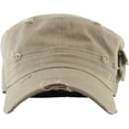 thumbnail image 2 of Vintage Distressed Cadet Army Military Fitted Botton Cap Basic Everyday Castro Radar Hat, 2 of 6