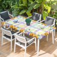 thumbnail image 2 of Sunflowers Table Cloths for 6 Foot Rectangle Tables, Spring Flowers Butterflies Hydrangea Watercolor Patio Waterproof Elastic Fitted Tablecloths, Washable Rectangular Table Cover for Camping, 2 of 8