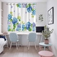 thumbnail image 4 of Blue Hydrangea Kitchen Curtains Window Panels, Farmhouse Butterfly Spring Floral Insulated Window Treatment Curtain, Grommet Curtains for Bedroom/Living Room/Bathroom, 2 Piece 52"Wx72"L, 4 of 8