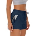 thumbnail image 6 of LEKWK Running Shorts for Women with Liner High Waisted Drawstring Shorts with Zipper Pockets Quick Dry Slim Fit Comfy Workout Shorts for Summer Athletic Gym Yoga, 6 of 9