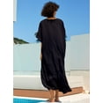 thumbnail image 3 of Edolynsa Womens Embroidered Kaftan Dresses Long Swimsuit Cover up Plus Size Caftan Loungewear Maxi Beachwear Boho Beach Tops, 3 of 10