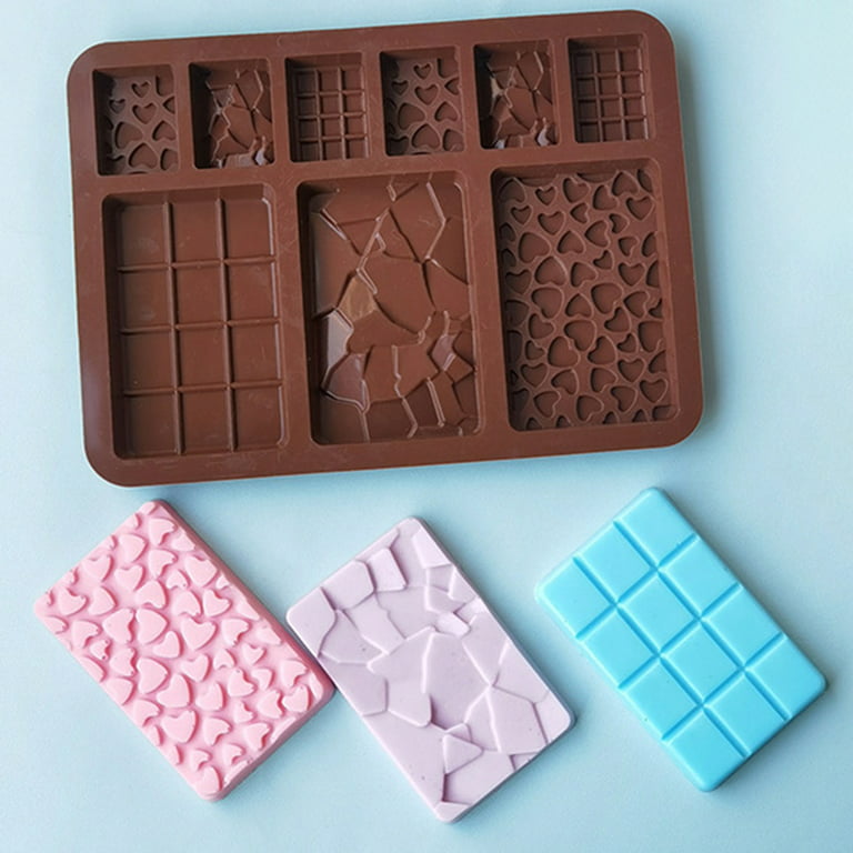3D Silicone Chocolate Bar Mold Square Shape Candy Bakeware Oven Safe Baking  Tool
