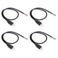 thumbnail image 1 of Cable de alimentación tipo pigtail USB 5V 5A de 0.5M/2Ft de Uxcell, 4 piezas de conector de cable abierto de 2 pines con enchufe USB-A de 18AWG, 1 of 5