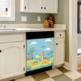 thumbnail image 3 of Cute Dinos in Pastel Landscape Dishwasher Magnet Cover Decorative Sticker for Home Cabinet Kitchen 23" x26", 3 of 5