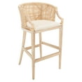 thumbnail image 5 of SAFAVIEH Brando Round Rattan Back Seat Bar Stool, Natural/White, 5 of 12