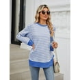 thumbnail image 5 of IWEMEK Women Shirts Long Sleeve Fashion Chic Tunics Tops Spring Comfy Stripe Tees 2025, 5 of 8