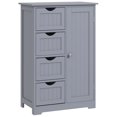 thumbnail image 1 of kleankin Bathroom Storage Cabinet with 4 Drawers and Adjustable Shelf, Grey, 1 of 10