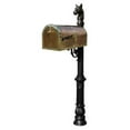 thumbnail image 5 of Brass Mailbox In Polished Brass With Decorative Lewiston Post, Ornate Base & Horsehead Finial, 5 of 6
