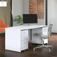 thumbnail image 2 of Pemberly Row 72W Bow Front Desk with File Cabinets in White - Engineered Wood, 2 of 8