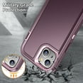 thumbnail image 5 of Rugged Case for iPhone 11, Heavy Duty Hybrid PC + TPU Military Grade Shockproof Cover, Non-Slip Strip Lens Protection Soft Rubber Lining Case for iPhone 11 6.1 inch,Purple, 5 of 6