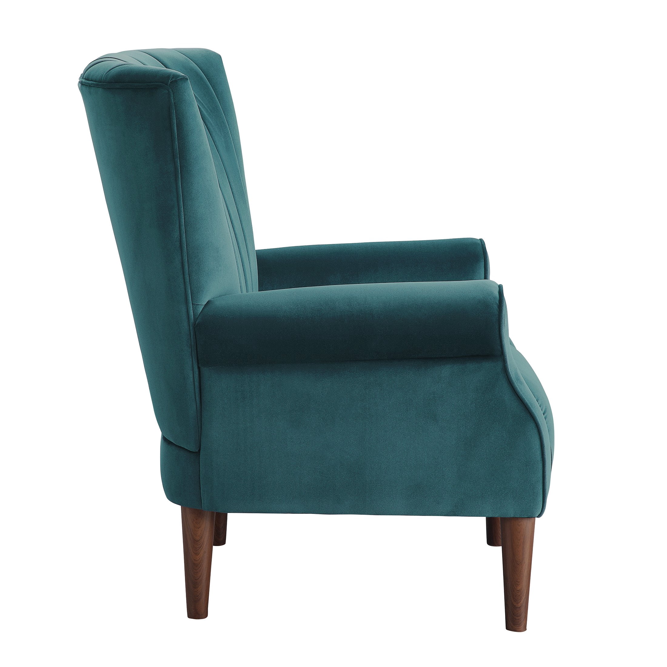 OakvillePark Larue Velvet Fabric Upholstered Accent Chair, Peacock