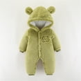 thumbnail image 2 of Mercatoo Newborn Baby Flannel Baby Fleece Snowsuit Jumpsuit Warm Dance Hooded Outfits Double Line Design, 2 of 3
