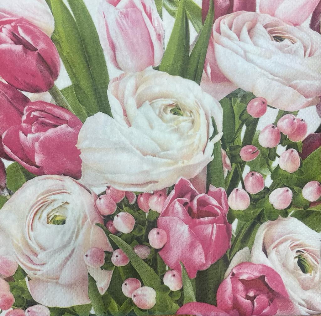 Everyday Paper Napkins, Print Party Napkins, Flower Party Napkins, Floral Luncheon Disposable Paper Napkins, 20/Pack