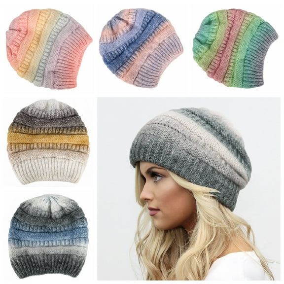 Winter Slouchy Beanie Warm Fleece Lined Skull Cap Baggy Cable Knit Hat
