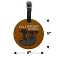 thumbnail image 6 of Sloth Just Hanging Around Round Leather Luggage Card Suitcase Carry-On ID Tag, 6 of 7