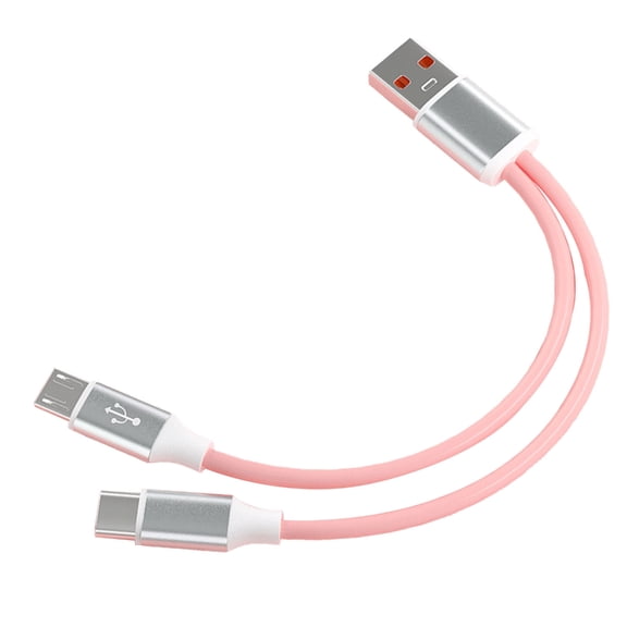 AOOOWER Cellphone Fast Charging Cord USB A Male to Type C & Micro USB Male Data Transfer Cord Charging Cable