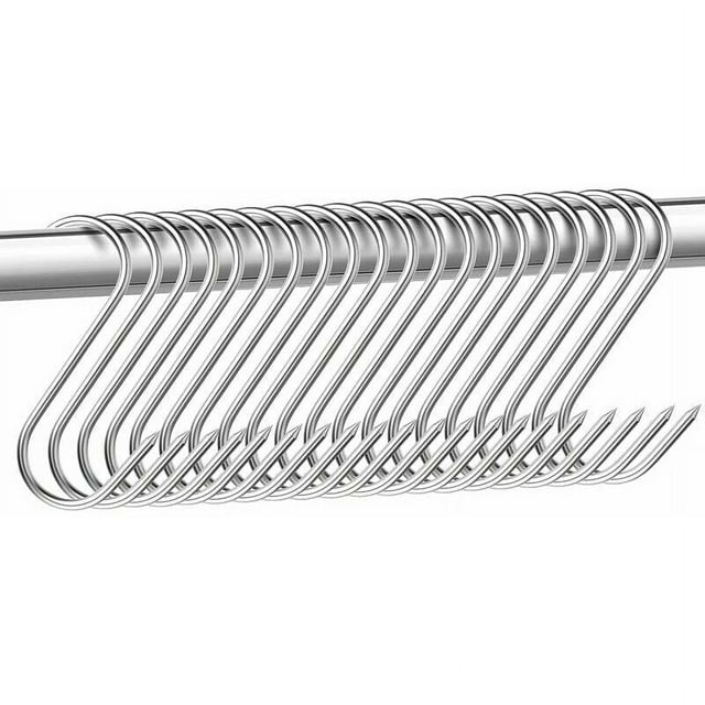 Ganchos de acero inoxidable resistentes para carne, ganchos para carne en forma de S SUS 304 de grado alimenticio, ganchos reutilizables fáciles de limpiar para colgar piezas de carne grandes y