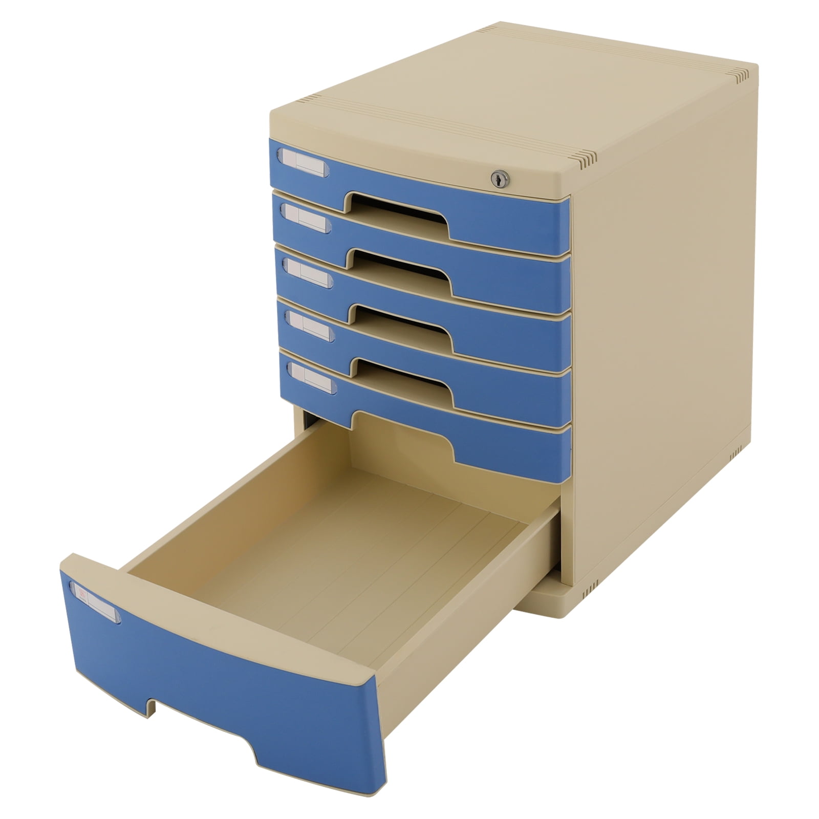 6-Tier Office Document Organizer Plastic Desktop Organizer with Lockable Drawers Office Supplies Filing Tidy Storage Shelf Flat File Cabinet Jewelry Organizer Storage Cabinet