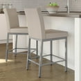 thumbnail image 5 of Amisco Perry 26 In. Counter Stool - Cream Faux Leather / Metallic Grey Metal, 5 of 9