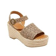 Universal Thread Women's Morgan/Brown Micro-Suede Leopard Print Wedge Pumps Size 9.5