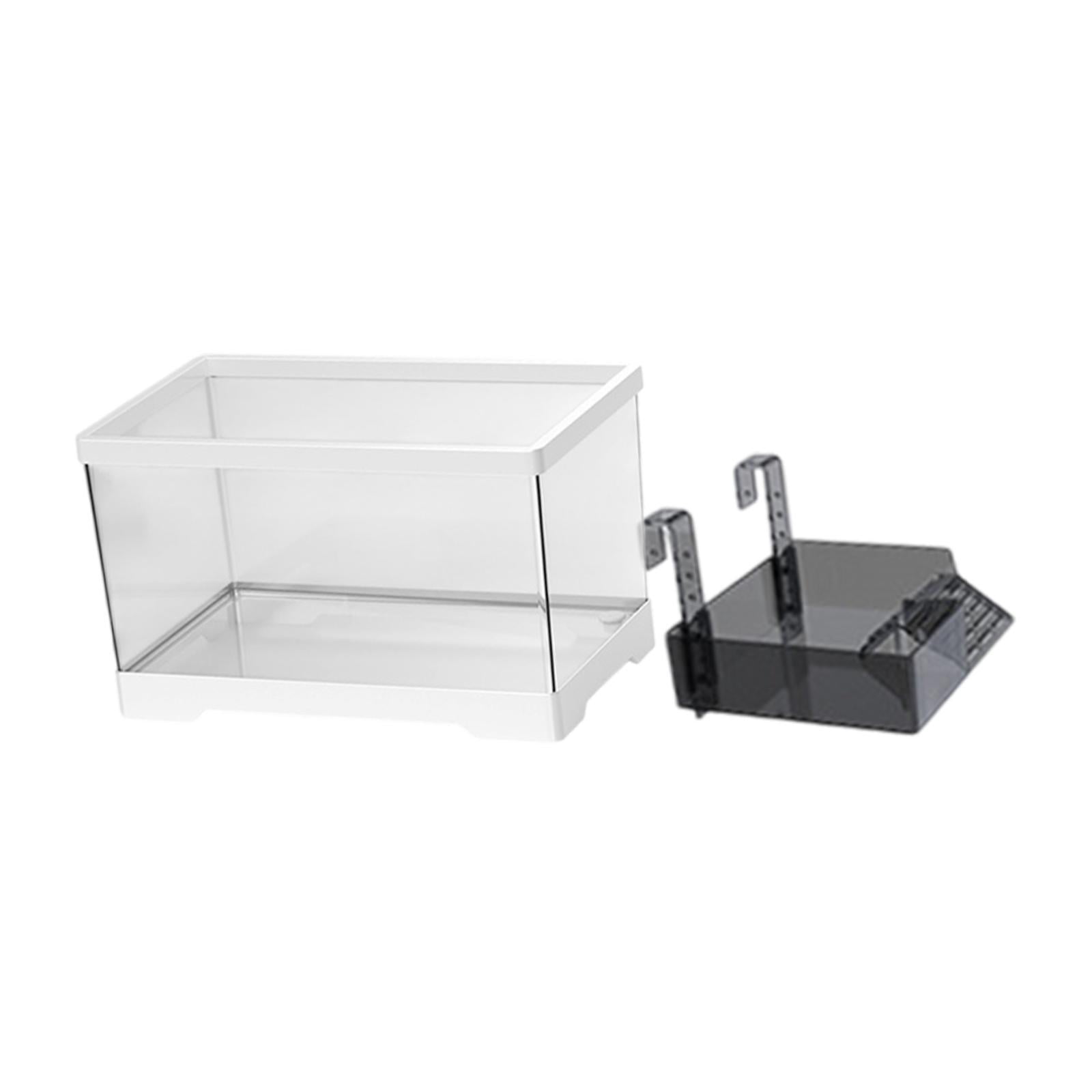 CarpNettore Turtle Tank Aquarium Tortoise Enclosure Starter Kit Hideout Reptile Tank with Basking Platform Aquatic Terrarium for Breeding L with Platform