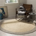 thumbnail image 1 of CPDD Cape Cod Collection CAP204C Handmade Braided Jute CPDD , 3' x 3' Round, Ivory / Steel Grey Ivory / Steel Grey 3 ft x 3 ft Round, 1 of 4