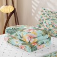 thumbnail image 5 of Erosebridal Cute Blossom Zipper Full Size Comforter Sets with Fitted Sheet and 2 Pillowcases, Garden Flower Zipper Bedding Set, Reversible, Mint Coral, Reversible, 5 of 7