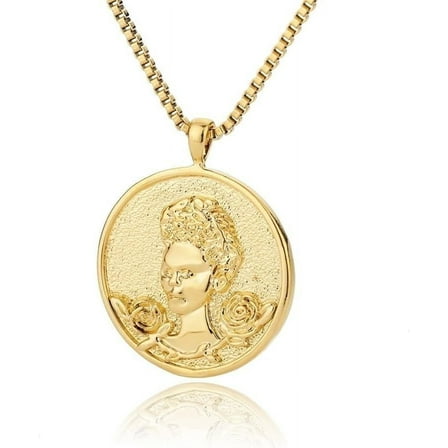 Medal Legend Kahlo Artist Merit Necklace,Coin Medallion Necklace for Women