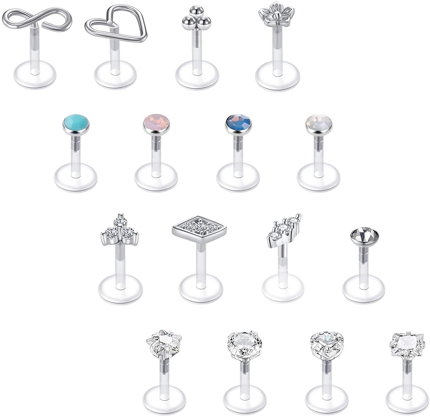 Briana Williams Cartilage Tragus Helix Earrings Set Industrial Barbell Piercing Jewelry 