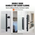 thumbnail image 6 of VEVOR Barn Door and Hardware Kit, 36" x 84" Wood and Glass Sliding Barn Door, Smoothly and Quietly, Barn Door Kit with 8-in-1 Floor Guide and Door Handle, Spruce Wood Slab and Frosted Glass, 6 of 9