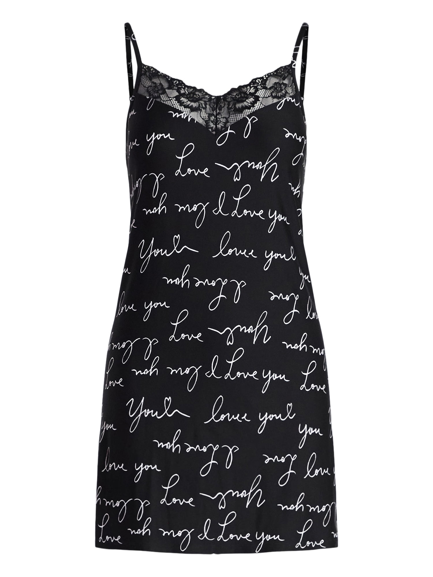 Joyspun Women’s Dreamy Soft Collection Lace Front Knit Chemise, Sizes XS to 3X
