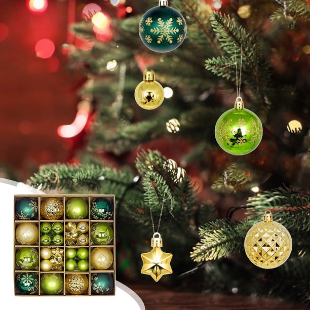 Xihbxyly Oferta Del Día Liquidación 44 Bolas Colgantes Navideñas de Colores: Adorno de Bolas a Prueba de Navidad para Suministros para Árboles de Navidad de Fiesta