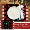 thumbnail image 4 of Christmas Mouse Placemats Set of 4, Red Black Green Xmas Polka Dots Table Place Mats, Winter Holiday Seasonal Kitchen Decor Home Decoration 12 x 18 Inch, 4 of 5