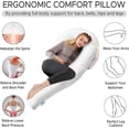 thumbnail image 4 of Body Pillow for Adults - Soft Long Bed Pillows Insert for Sleeping - Shredded Memory Foam & Removable Washable Cover - Swan Shaped Side Sleeper Pregnancy Pillow 49 Inch (White), 4 of 7