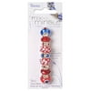 Darice Mix N Mingle Glass Metal Lined Red White & Blue Beads, 9 Piece