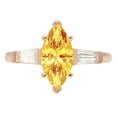 thumbnail image 7 of 2 cttw Natural Citrine 14K Rose Gold Engagement Ring for Women - 11x5.5mm Marquise Cut - Three-Stone Solid Gold, 7 of 7