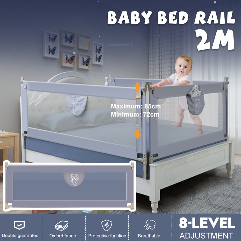 HOME-Furniture Baby Bed Rail Foldable Baby Safety Tall Bed Guard Rail For Toddlers/Kids/Children Color : A, Size : 150CM Sturdy And Solid Single Foldable Safety Bedrail With Ventilated Mesh