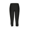 thumbnail image 4 of UVEASISHA Solid Capri Leggings for Women Side Split High Waisted Cropped Pants Summer Casual Yoga Capris Black XL, 4 of 6