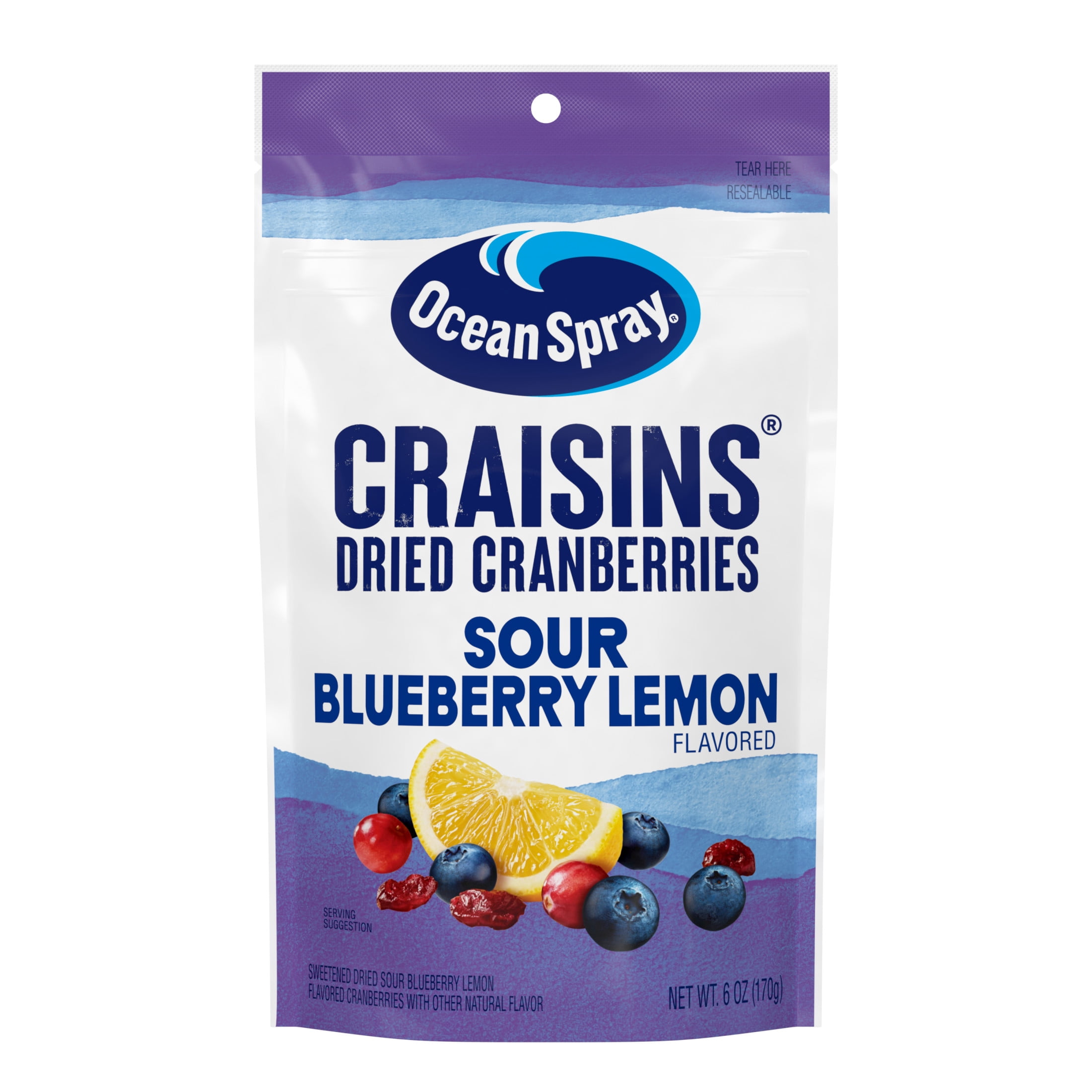 Ocean Spray® Sour Blueberry Lemon Flavored Craisins® Dried Cranberries​, 6oz