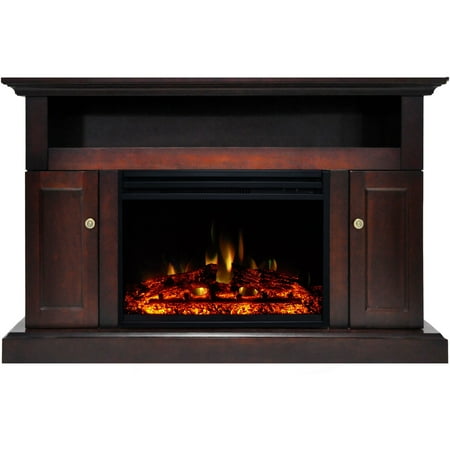 

Hanover Kingsford Electric Fireplace with Multi-Color LED Insert and 47 In. Entertainment Stand in Mahogany