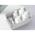 thumbnail image 3 of Set Of 4 White Plastic Storage Basket, Plastic Storage Basket, Plastic Basket With Handle For Stackable Cupboards, Kitchen, Bedroom, Bathroom, Office,, 3 of 3
