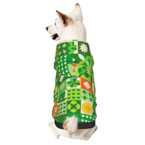Balery St Patrick's Day6 Sudadera con Capucha para Perros Pequeños – Ropa para Mascotas, Disfraz para Perros y Gatos, Ideal para Fiestas y Cosplay-Large