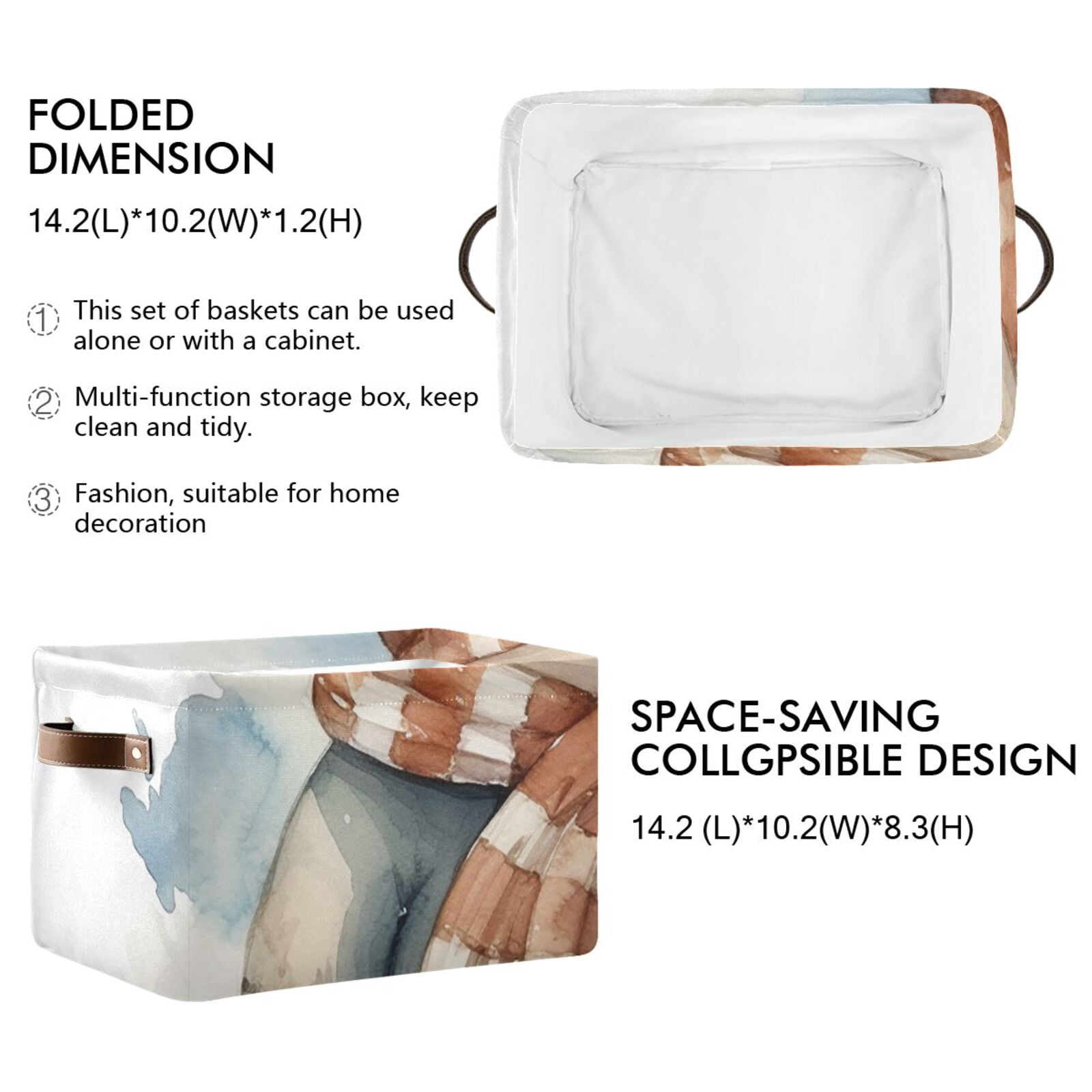 Bear Coat Scarf Hat Storage Bins Baskets With Handles Storage Box Clothes Organizer Organization Toys