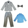 thumbnail image 4 of lkfuzj Boys Suits 4 Pieces Slim Fit Blazer Solid Color Shirt Coat Trousers Bow Tie Outfit Suit for Wedding, 4 of 5