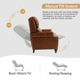 thumbnail image 5 of Mid Century Genuine Leather Pushback Recliner Chair with Nailhead Trim Set of 2 Brown, 5 of 6