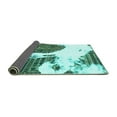 thumbnail image 2 of Ahgly Company Indoor Square Oriental Turquoise Blue Modern Area Rugs, 7' Square, 2 of 4