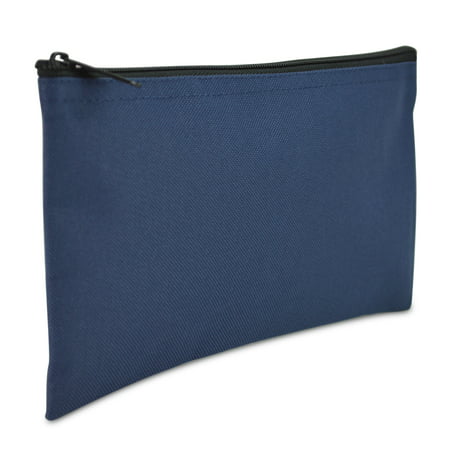DALIX Bank Bags Money Pouch Security Deposit Utility Zipper Coin Bag in Navy-Blue - www.semashow.com
