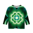 thumbnail image 4 of Tauxra Chandail de la Saint-Patrick pour Adultes, T-Shirt à Manches 3/4 Imprimé Col Rond, T-Shirt Graphique Trèfle Décontracté à Manches Longues pour Activités Festives, 4 of 6