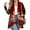 Watermelon Red, variant on Women's Fall and Winter Fashion Casual Print Long Sleeve Mid-Length Cardigan Jacket, Christmas Theme for Holiday Season,Gold,2XL
